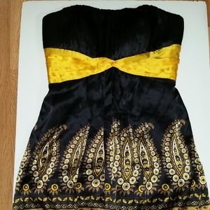 BEBE, NWT, LINDA WST BND DRESS, BLACK, SMALL
